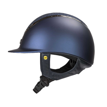 Casco EQ3 Pardus Smooth Top con rotella Back on Track Blu glitterato