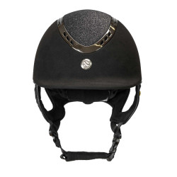 Casco EQ3 Pardus Microfibra con rotella Back on Track Nero glitterato