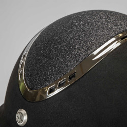 Casco EQ3 Pardus Microfibra con rotella Back on Track Nero glitterato