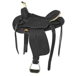 Sella western Lakota con gonna rotonda incisa e filo d'argento Nero Sella western Lakota con gonna rotonda incisa e filo d'argento Nero