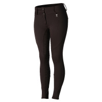 Pantaloni da equitazione termici full grip Horze Rhea bambino con tasche posteriori Marrone scuro