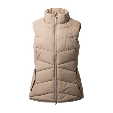 Gilet da equitazione trapuntato B Vertigo Cordelia Marrone fango Beige