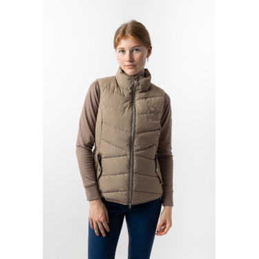 Gilet da equitazione trapuntato B Vertigo Cordelia Marrone fango Beige