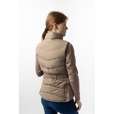 Gilet da equitazione trapuntato B Vertigo Cordelia Marrone fango Beige