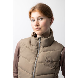 Gilet da equitazione trapuntato B Vertigo Cordelia Marrone fango Beige