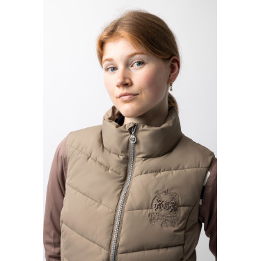 Gilet da equitazione trapuntato B Vertigo Cordelia Marrone fango Beige