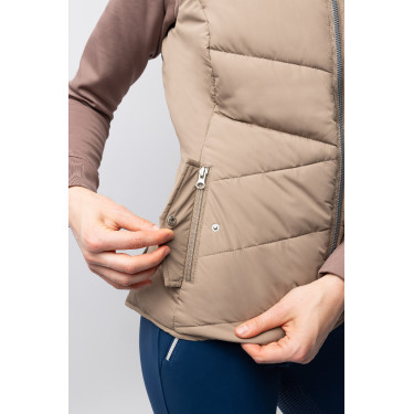 Gilet da equitazione trapuntato B Vertigo Cordelia Marrone fango Beige