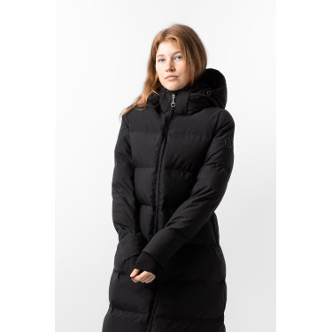 Cappotto lungo trapuntato da donna Paloma Horze Caviale nero
