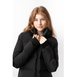 Cappotto lungo trapuntato da donna Paloma Horze Caviale nero