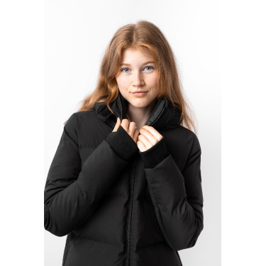 Cappotto lungo trapuntato da donna Paloma Horze Caviale nero