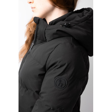 Cappotto lungo trapuntato da donna Paloma Horze Caviale nero