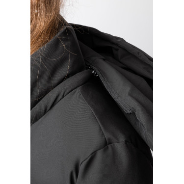 Cappotto lungo trapuntato da donna Paloma Horze Caviale nero