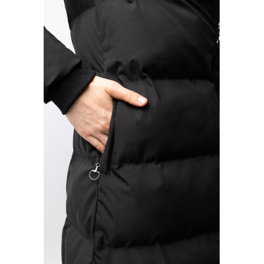 Cappotto lungo trapuntato da donna Paloma Horze Caviale nero