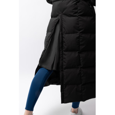 Cappotto lungo trapuntato da donna Paloma Horze Caviale nero