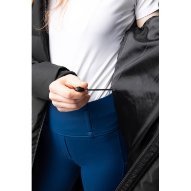 Cappotto lungo trapuntato da donna Paloma Horze Caviale nero