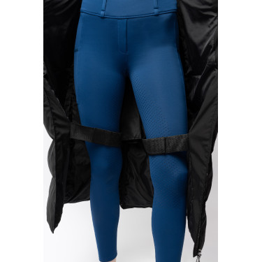 Cappotto lungo trapuntato da donna Paloma Horze Caviale nero