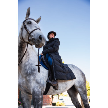 Cappotto lungo trapuntato da donna Paloma Horze Caviale nero