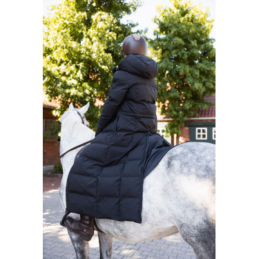 Cappotto lungo trapuntato da donna Paloma Horze Caviale nero