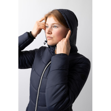 Giacca da equitazione trapuntata da donna Horze Astrid Blu polare Blu marino