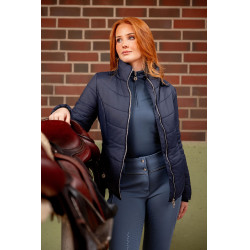 Giacca da equitazione trapuntata da donna Horze Astrid Blu polare Blu marino