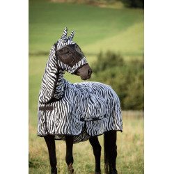 Maschera protettiva contro le mosche Zebra con protezione per le orecchie Covalliero Maschera protettiva contro le mosche Zebra con protezione per le orecchie Covalliero