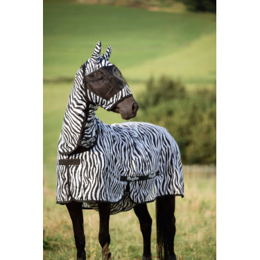 Maschera protettiva contro le mosche Zebra con protezione per le orecchie Covalliero Maschera protettiva contro le mosche Zebra con protezione per le orecchie Covalliero