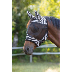Maschera protettiva contro le mosche Zebra con protezione per le orecchie Covalliero Maschera protettiva contro le mosche Zebra con protezione per le orecchie Covalliero