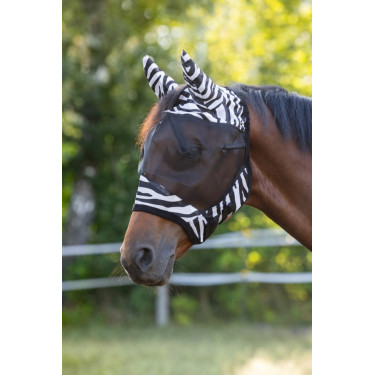 Maschera protettiva contro le mosche Zebra con protezione per le orecchie Covalliero Maschera protettiva contro le mosche Zebra con protezione per le orecchie Covalliero
