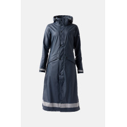 Impermeabile da donna Horze Hazel lungo con spacchi Blu navy scuro Impermeabile da donna Horze Hazel lungo con spacchi Blu navy scuro