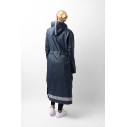 Impermeabile da donna Horze Hazel lungo con spacchi Blu navy scuro Impermeabile da donna Horze Hazel lungo con spacchi Blu navy scuro