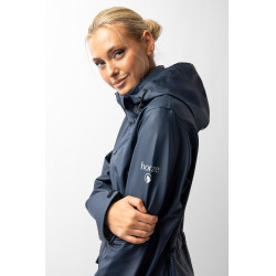 Impermeabile da donna Horze Hazel lungo con spacchi Blu navy scuro Impermeabile da donna Horze Hazel lungo con spacchi Blu navy scuro