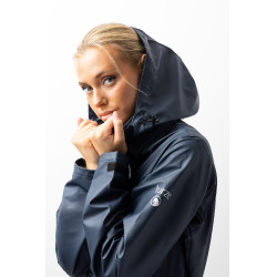 Impermeabile da donna Horze Hazel lungo con spacchi Blu navy scuro Impermeabile da donna Horze Hazel lungo con spacchi Blu navy scuro