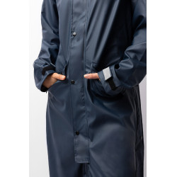 Impermeabile da donna Horze Hazel lungo con spacchi Blu navy scuro Impermeabile da donna Horze Hazel lungo con spacchi Blu navy scuro