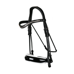 Briglia Capezzina Larga Lucida Fodera Bianca Collezione Dressage Dy'on cuoio tondo Briglia Capezzina Larga Lucida Fodera Bianca Collezione Dressage Dy'on cuoio tondo