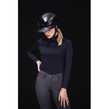 Casco da equitazione Abus Airluxe Chrome L.V Nero lucido Casco da equitazione Abus Airluxe Chrome L.V Nero lucido