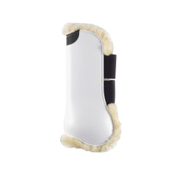 Stinchiere anteriori Eskadron Flexisoft finta pelliccia Bianco