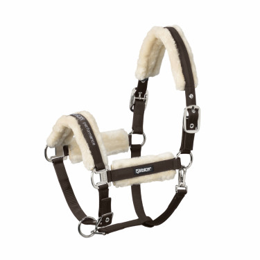 Capestro Eskadron pelliccia sintetica doppia fibbia Marrone scuro