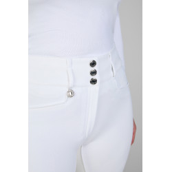 Pantaloni da donna Pikeur New Candela con falso fondello in pelle 3978 a vita alta Bianco