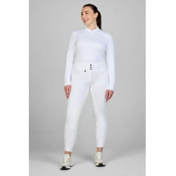 Pantaloni da donna Pikeur New Candela con falso fondello in pelle 3978 a vita alta Bianco