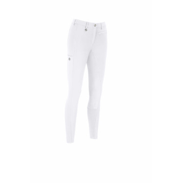 Pantaloni Pikeur da donna New Lugana con falso fondo in pelle 0908 vita media Bianco