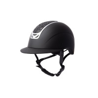 Casco da equitazione con ornamento in cristallo Horze Arix II Nero / nero Casco da equitazione con ornamento in cristallo Horze Arix II Nero / nero