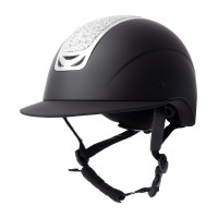 Casco da equitazione con ornamento in cristallo Horze Arix II Nero / nero