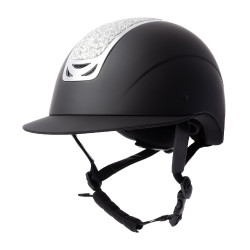 Casco da equitazione con ornamento in cristallo Horze Arix II Nero / argento