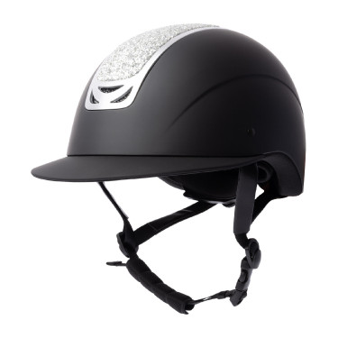 Casco da equitazione con ornamento in cristallo Horze Arix II Nero / argento