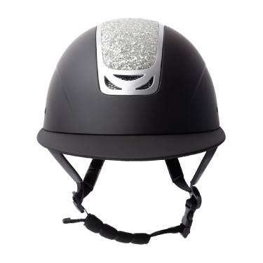 Casco da equitazione con ornamento in cristallo Horze Arix II Nero / argento