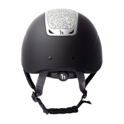 Casco da equitazione con ornamento in cristallo Horze Arix II Nero / argento