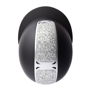 Casco da equitazione con ornamento in cristallo Horze Arix II Nero / argento