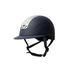 Casco da equitazione con ornamento in cristallo Horze Arix II Blu scuro / argento