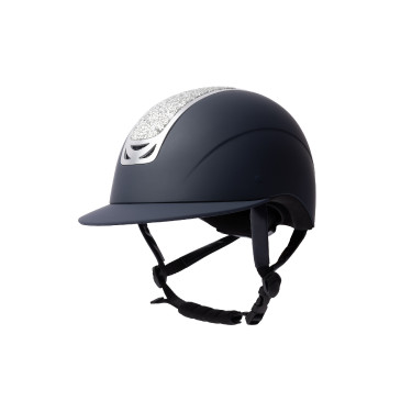 Casco da equitazione con ornamento in cristallo Horze Arix II Blu scuro / argento