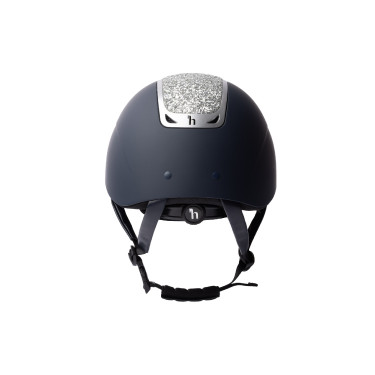 Casco da equitazione con ornamento in cristallo Horze Arix II Blu scuro / argento
